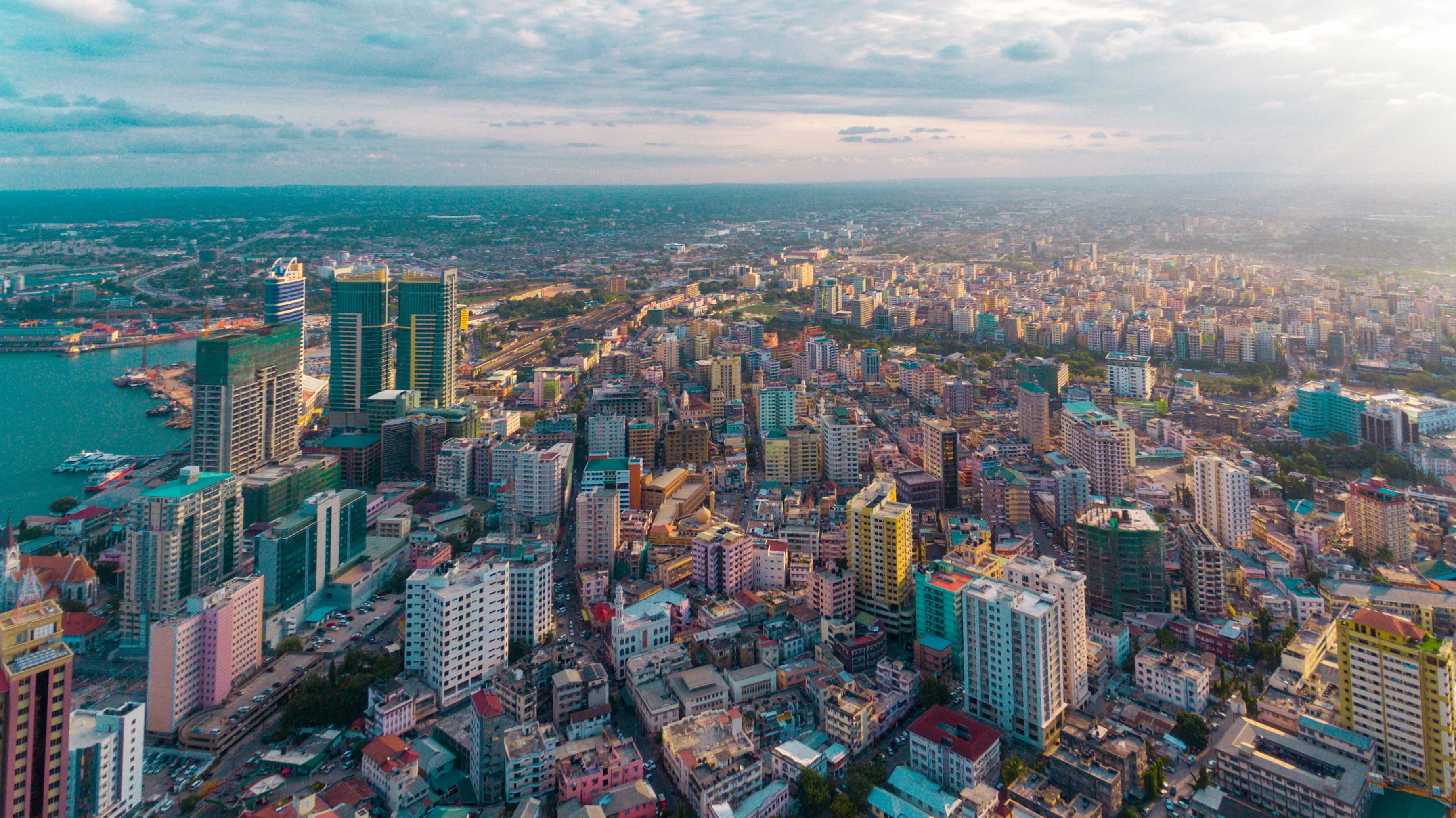 Dar Es Salaam Aerial Cityscape Indian Ocean